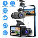 WiFi FHD 1080P 3 Channel Car Dash Cam Front Rear Inside With 32G MMC Card Motion Detection Loop Recording Infrared Night Vision Surveillance Car Camera With App Control