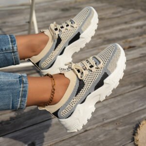 d03714e6-cd9e-4f25-9643-59b9a2d0fa9c.jpg Flyknit Mesh Shoes Women's Breathable Lace-up Sneakers Walking Running Casual Shoes
