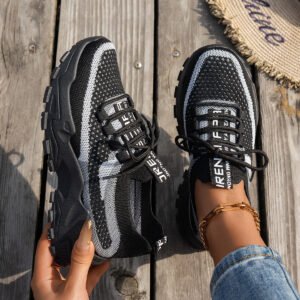f7fe3dd0-8a45-4287-819c-9915c7c43de8.jpg Flyknit Mesh Shoes Women's Breathable Lace-up Sneakers Walking Running Casual Shoes